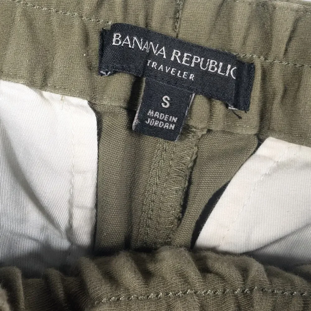 Banana Republic Traveler Pants Mens Small Green Casual Drawstring Pants